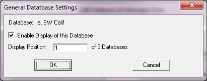 Update Database Settings Dialog